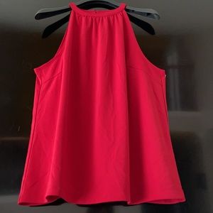 RED HALTER TOP RELAX FIT